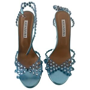 Aquazzura Blue Embellished Women's Sandals